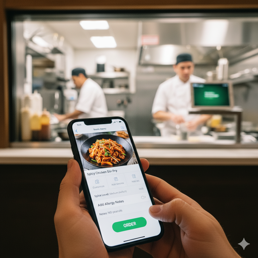 Step 3: Customer placing orders directly through digital menu