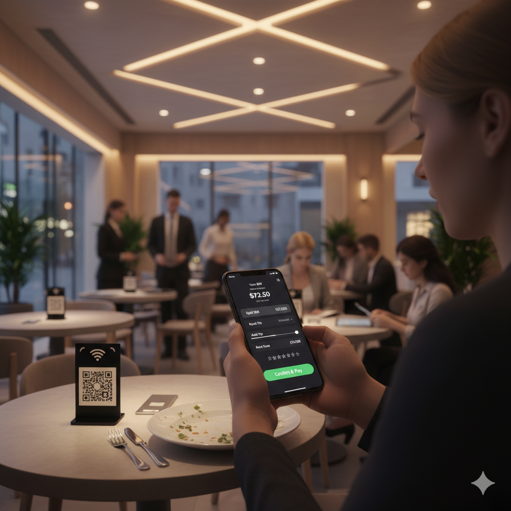 Step 5: Direct payment and rating through digital menu